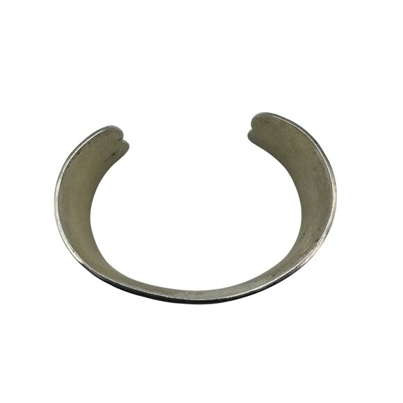 Handcrafted Sterling Silver Cuff Bracelet Heart Design Adjustable Pre-Owned - Picture 8 of 8